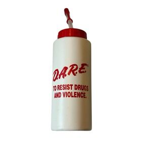 VTG DARE Water Bottle Red Lid Straw 1980s 1990s Drug Abuse Resistance Education